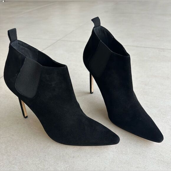 Manolo Blahnik Linuspla 105 Suade Pointy Ankle Boots Size Eu 39 - Picture 11 of 12